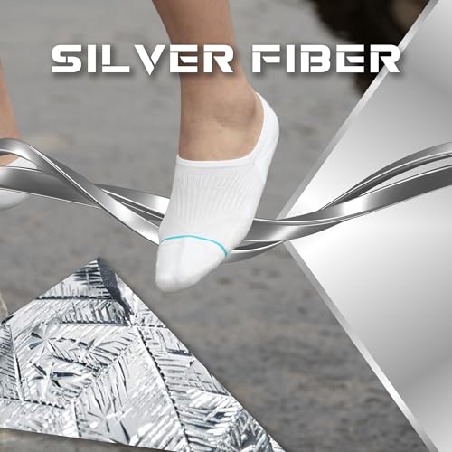 Image of Silver No Show Socks Men Women Anti-Odor&Blister Moisture Wicking Performance Athletic Running Compression Sock