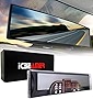 ICBEAMER Rear View Mirror 360mm Flat Surface Rearview Mirror Interior Clip on Wide Angle Reduce Blind Spot Effectively Easy Install