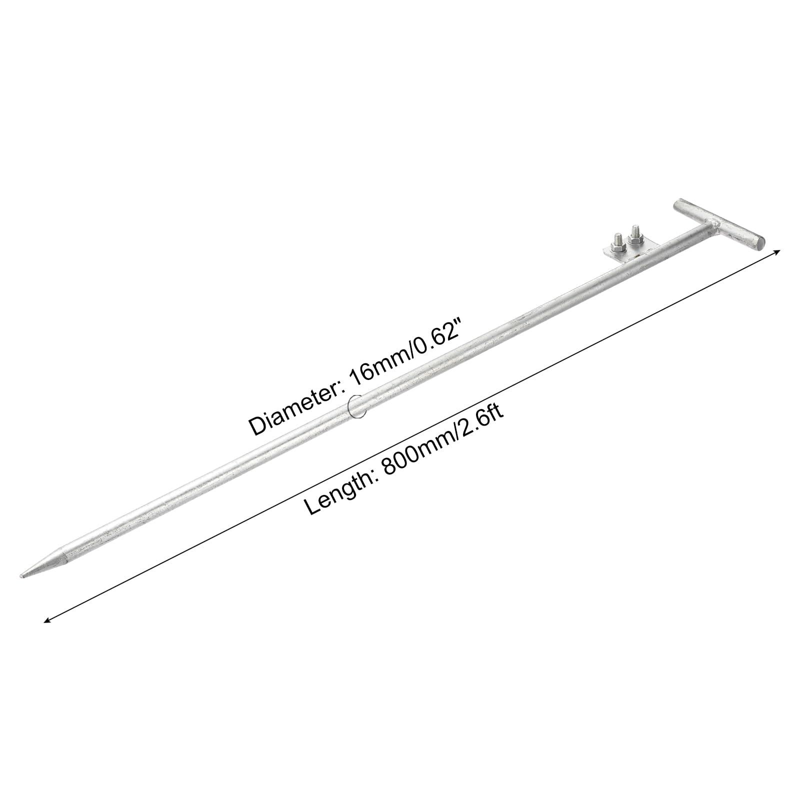 QUARKZMAN Palo Terra Caldo Zincato Messa a Terra 2.6ft 1 Pz