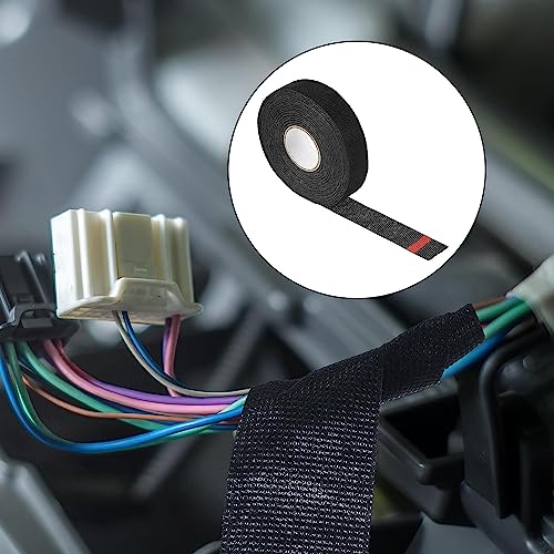 Image of Unifizz 3pcs Car Wiring Harness Cloth Tape Wire Harness Wrapping Tape Adhesive Fabric Tape for Electrical Wrap Protection Insulation 25mmx25m 82ft