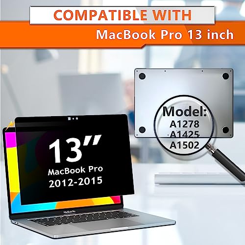 ZOEGAA Privacy Screen MacBook Pro 13 Inch (2012-2015), Magnetic Removable Anti Blue Light Filter Laptop Privacy Screen Protector with Camera Cover for MacBook 13'' Model (A1278, A1425, A1502)