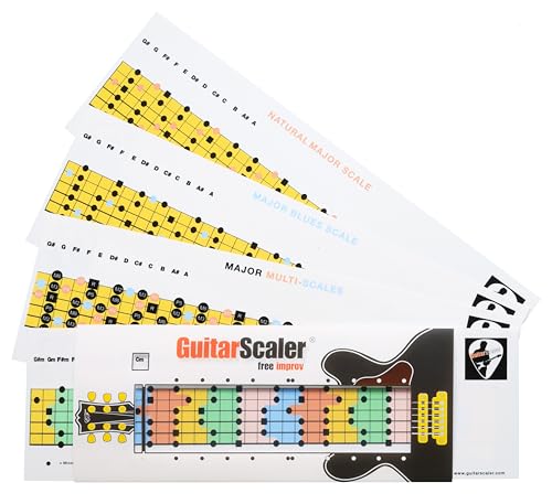 GuitarScaler - Règle Coulissante pour Apprendre les Gammes Facilement à la guitare - Méthode Complète de Lecture des Notes
