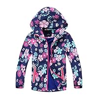 NATUST Girls Fleece Lined Raincoat Boys Waterproof Jackets