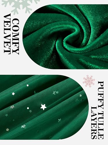 Toddler Girls Velvet Tutu Dress Fall Winter Long Sleeve Ruffle Dress for Holiday Party Causal 3-7Y3