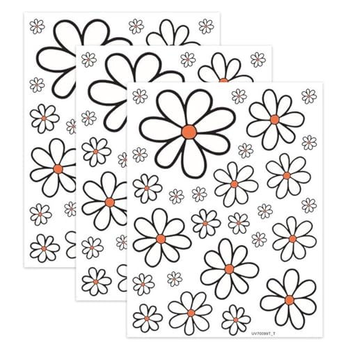 JAWUZ 3 adesivi per bicicletta, motivi: margherite, fiori estivi, adesivi impermeabili, decorazione multiuso per biciclette, laptop, auto, moto, cellulare, taccuino (14 x 16 cm)