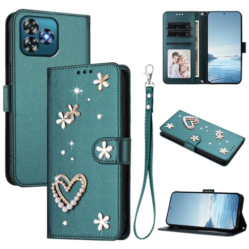 �X�}�z�P�[�X �Ή��@�� for Oukitel C53 �������[�h�y�J�[�h�z���_�[�t�����z �t���b�v�J�o�[ �}�O�l�b�g�o�b�N�� �L�b�N�X�^���h�z Green