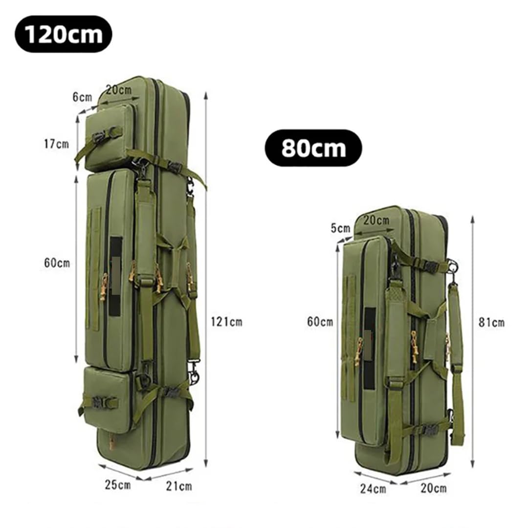 Suwequest Borsa per canna da pesca 70CM-130CM Borse impermeabili multifunzionali Mulinello da pesca Attrezzatura Outdoor Tactical Zaino Custodia di Immagazzinaggio, 70 cm, mimetico a 2 strati