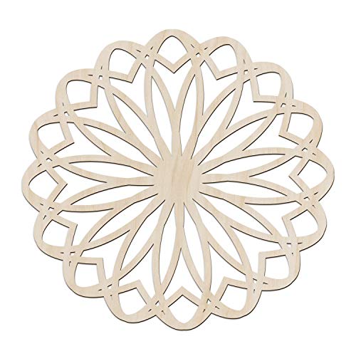 Ambesonne Mandala Wooden Wall Art, South Asian Inspired Flower Symmetry, Birch Wood Plywood Rustic Wall Art Accent For Hallway Bedroom Living Room Cafes And Offices, 11.4" X 11.4" X 0.1" #TOP8