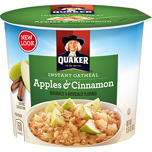 Quaker Oats Apple Cinnamon Instant Oatmeal Cup - Apple Cinnamon - 1 Serving Cup - 24 / Carton