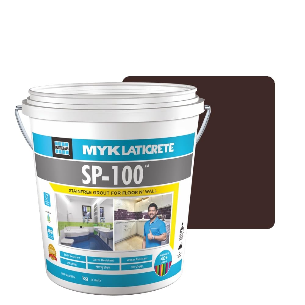 MYK LATICRETE SP-100™ Premium Epoxy Grout (4-Sable, 5KG)-Stain & Germ Resistant & Water-Resistant-Food Grade CFTRI Certified Epoxy-Grout-Home, Kitchen & Bathroom-Floor & Wall Tile Joints