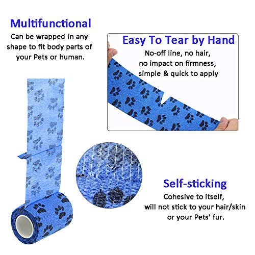 Zelfklevend verband, 8 Rolls Cohesive Bandage Elastische Zelfklevende Bandage Huisdier Wikkel Bandage Tape Voor Dieren… - Image 5