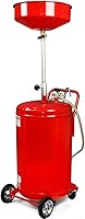 XtremepowerUS 20 Gallon Portable Waste Oil Drain Tank - Air Operated, Adjustable 45-72.5" Height, Wheeled Red
