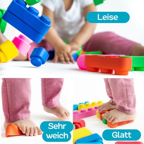 GERARDO'S Motorikspielzeug Bunte Weiche Bausteine zum Stapeln und Türme Bauen - Bauklötze für 6 Monate Oder Mehr, für Kreativität und Spielerisches Lernen, BPA-FREI (Blocks, 10, Stück)