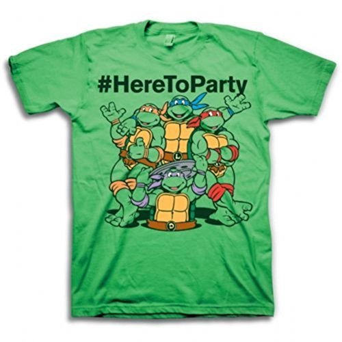 Teenage Mutant Ninja Turtles #HereToParty Adult T-Shirt - Kelley Green - View #3