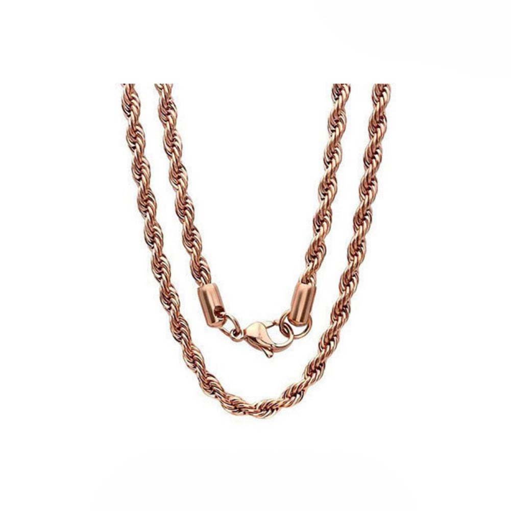 Verona Jewelers Gold Plated Stainless Steel 2-4MM Diamond Cut Twisted Style Rope Chain-Braided Chain