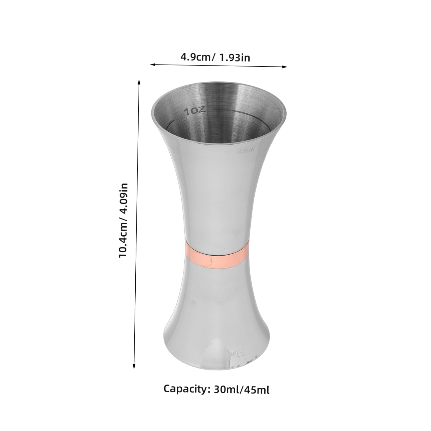 OFFSCH Stainless Steel Jigger Measurement Tool 2-in- Measure Cup for Bartenders and Mixologists