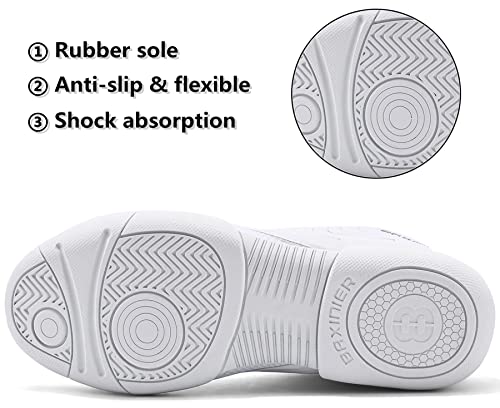 TUOTOM Girls White Cheer Shoes Youth Competition Cheerleading Dance Sneakers Breathable Athletic Training Tennis3