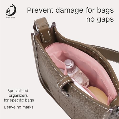 Image of Fits for Evelyne Bag Insert Organizer For Hermes(23,Pink) | Premium Silk Material,Smooth Touch,Lightweight,zipper,protect from scratches & stains,multiple pockets,keychain,waterproof