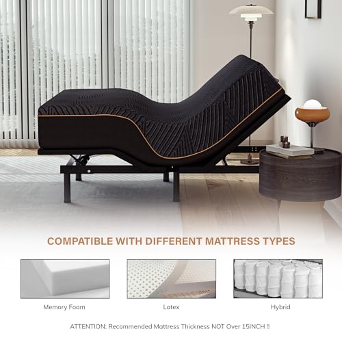 Image of MLILY EGOHOME Split King Adjustable Bed Frame for Back Pain