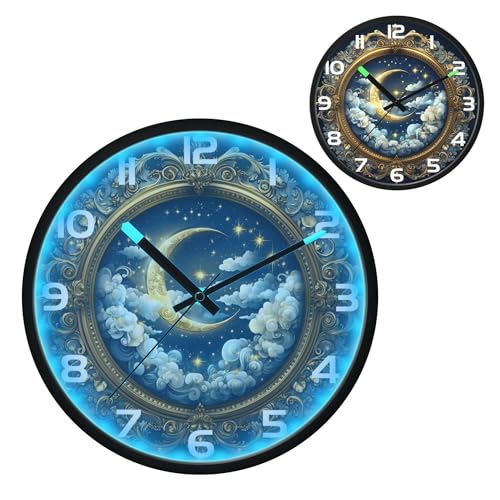 Reloj de pared digital redondo con luz nocturna y control de sonido miniatura 2