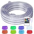 Areful 33ft LED Rope Lights, Color Changing Strip Lights with Remote, Flat Light Rope, Flexible Connectable and Dimmable, Waterproof for Indoor/Outdoor Use, 8 Colors and 6 Modes