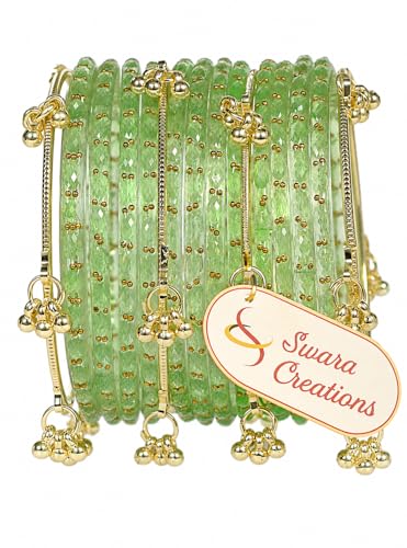 Image of Swara Creations Kashmiri Ghungroo glass Bangles set | Viral Raindrop Multi Set for Women and Girls | Set of 16 Pcs (SKU415)