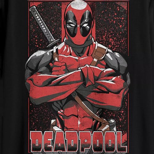 Marvel Deadpool T-Shirt Men's Power Stance Splatter Design Adult Graphic Tee2