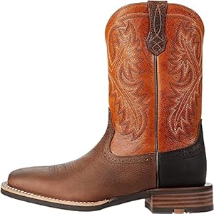 SENELK Vintage cowboylaarzen voor heren, westernlaarzen, geborduurd, antislip, halfhoge laarzen, retro, western ruiterlaarzen