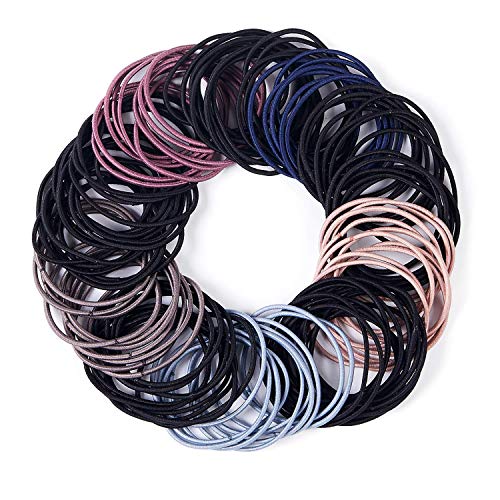 100pcs Hair Bands for Women Hair Elastic Ties?Mixed Color Stretchy Hair Scrunchies with Stroage Bag,Ponytail Holder for Thick and Thin Hair (Multi-colored)