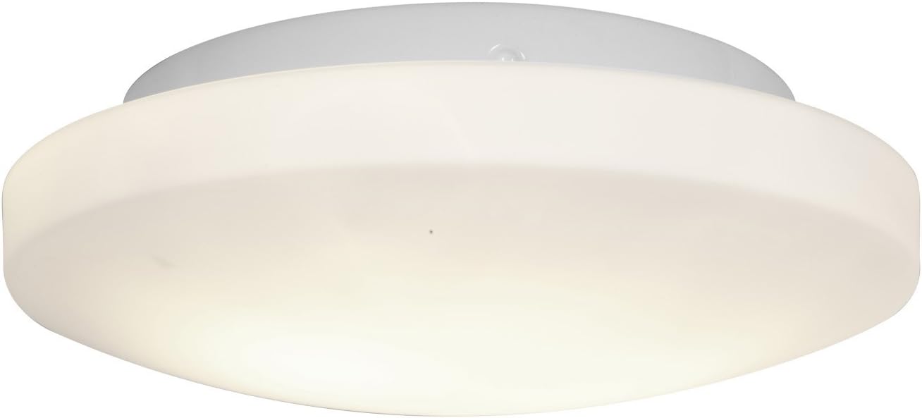 Orion - 11"dia Flush Mount - White Finish - Opal Glass Shade