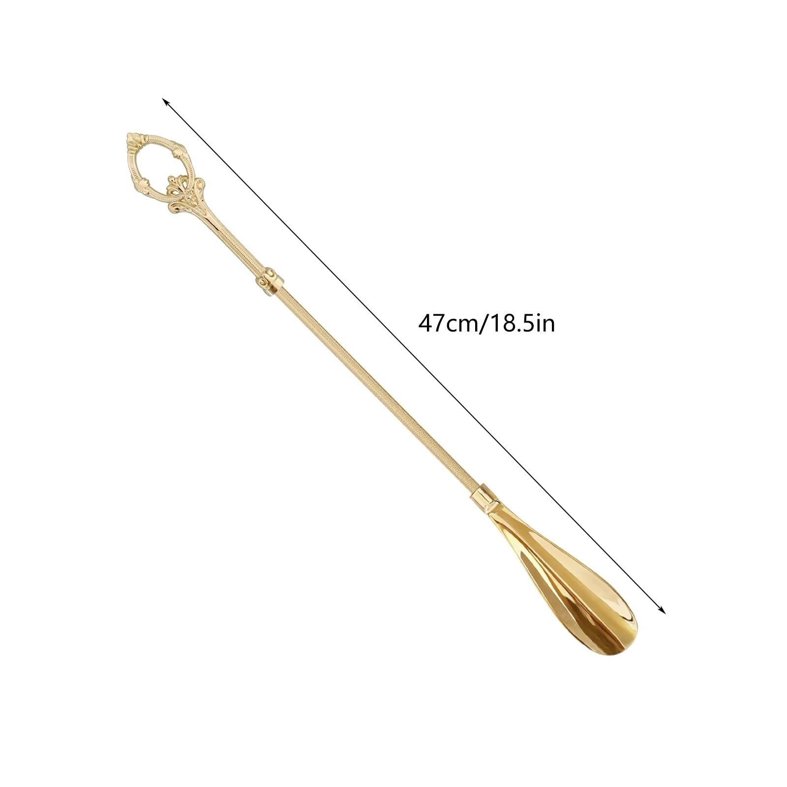 Calzascarpe Calzascarpe in Ottone da 18,5 Pollici con Manico Lungo, Creativo for Anziani, Strumento Regalo for L'ingresso di Casa Il calzino Aiuta a Mettere i Calzini(47 cm)