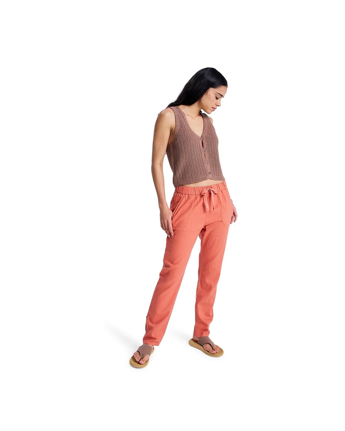 Roxy On The Seashore - Pantalón Cargo de Lino para Mujer