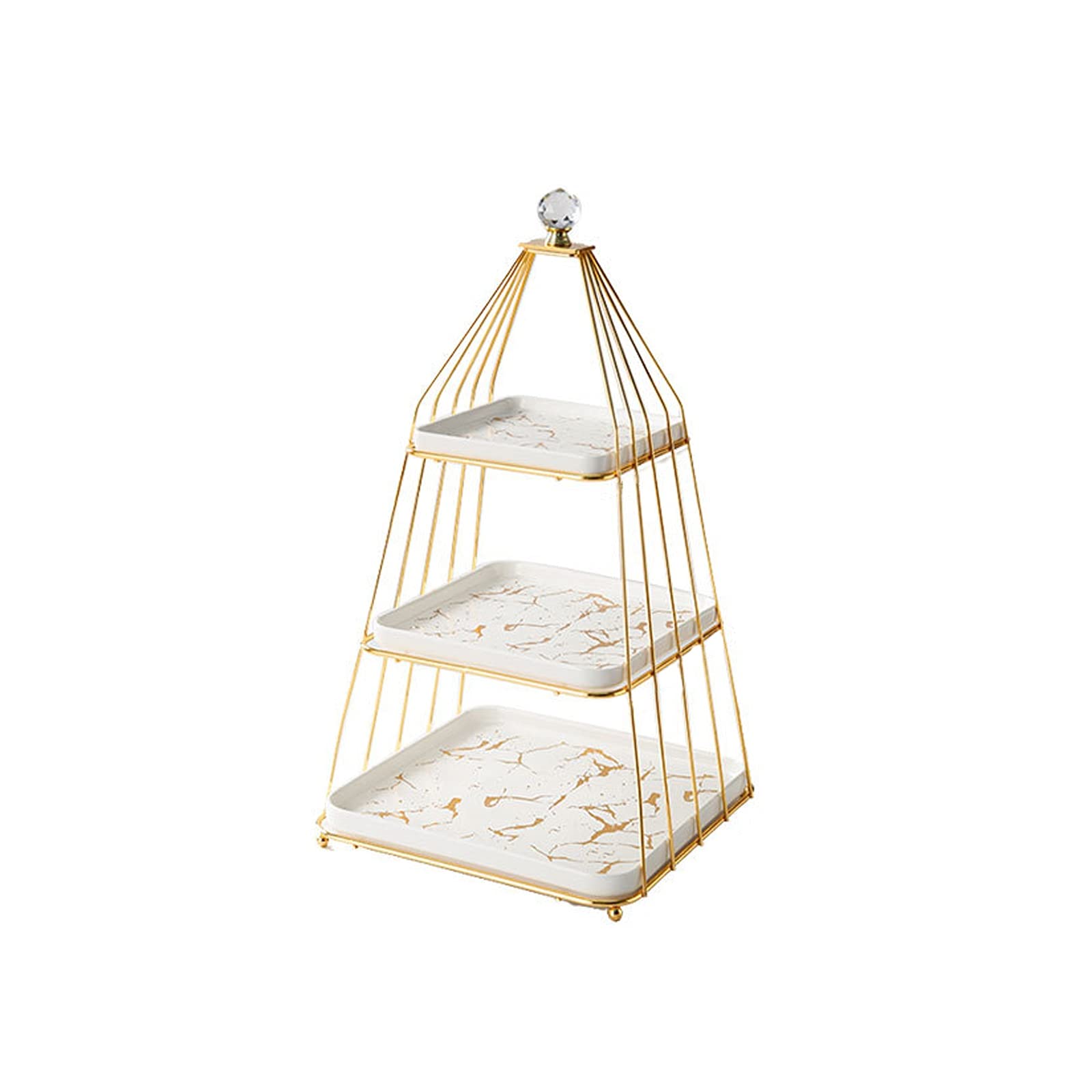 Stand de gâteau Stand de gâteau en céramique à 3 couches avec poignées de luxe Lumière Luxe d'après-midi Tea Dessert Table De Mariage Fête De Mariage Gâteau Stand Passserie Plateau Support de dessert