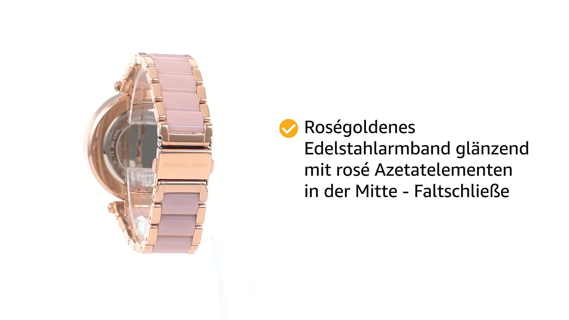 Michael Kors MK5896 Parker Chronograph Uhr Damenuhr Edelstahl 100m  