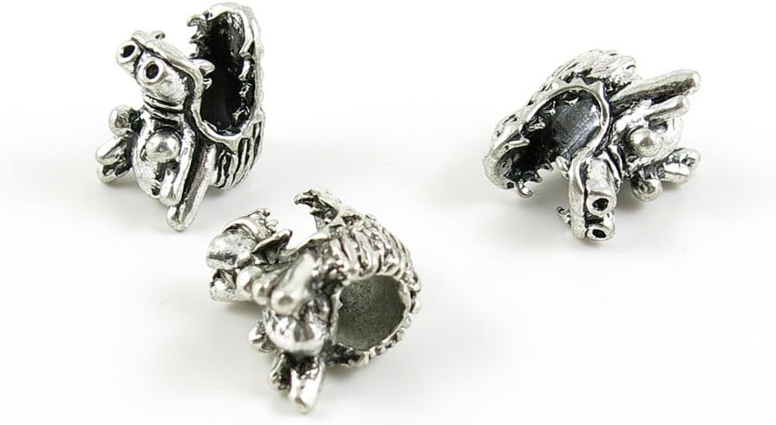Wholesale Supplies Ancient Silver Fashion Jewelry Making Charms Findings W-13737 Dragon Head Bead Pendant Craft DIY Vintage Alloys Necklace Bulk Supply Accessoires