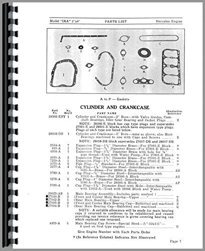 Hercules Engines IXB-5 Engine Parts Manual
