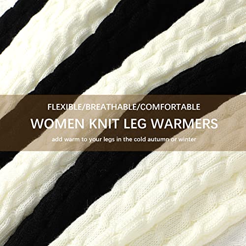 SATINIOR 4 Pairs Cable Knit Leg Warmers Women Winter Knitted Crochet Knee Boot Stockings Cuffs Long Legging Socks2