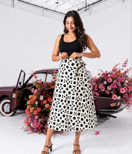 Image of Women's Boho Skirt High Low Split Summer Beach Midi Wrap Skirts