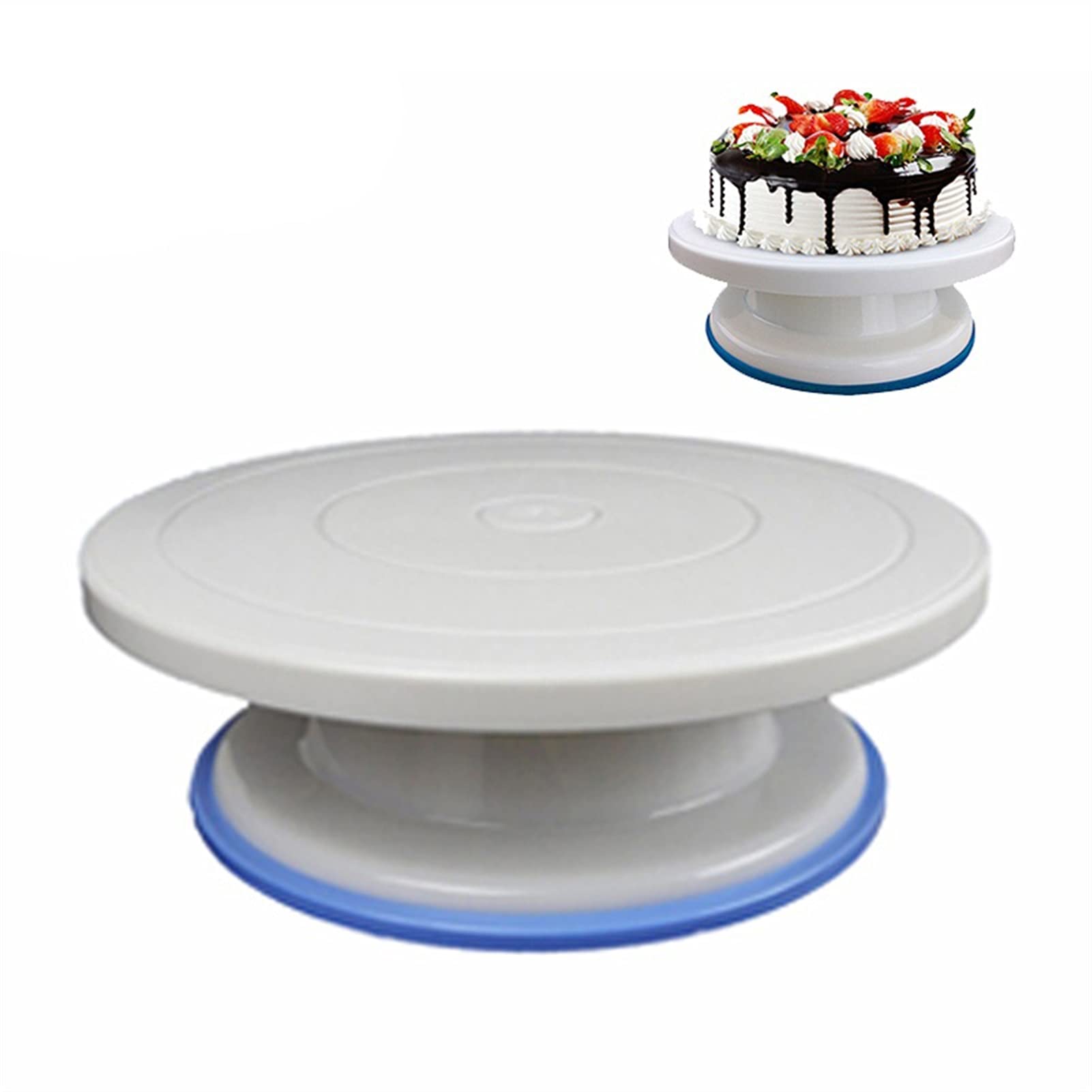 Tortenplatte Drehbar 10-Zoll-rotierender Kuchen Drehteller, Ständer Drehtisch Rotierende Spatel Teigmesser Dekorieren Sahnekuchen Rotary Tisch Backwerkzeuge Kuchen dekorieren Verbrauchsmaterial Kit