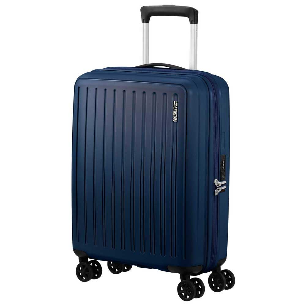 American Tourister Trolley rigido, bagaglio a mano, realizzato in POLIPROPILENE robusto e antigraffio. Molto pratico e super leggero, dispone di due ampi scomparti, divisorio nel comparto superiore e