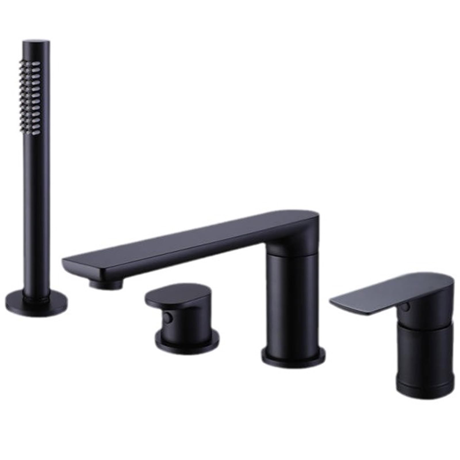 Mélangeur de douche de bain moderne à 4 trous pour baignoire chromée design épuré LWX