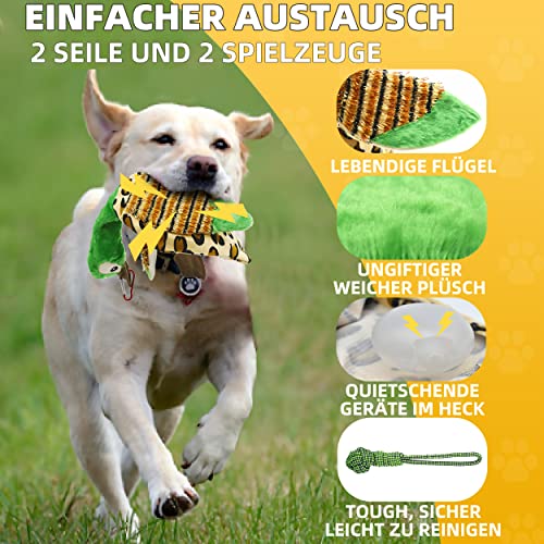 KOXXUD Reizangel Hunde, Profi Reizangel für Kleine, Mittelgroßer, Große Hunde für Ultimativen Spielspaß & Körperliche Auslastung (Seilbälle + Ente)