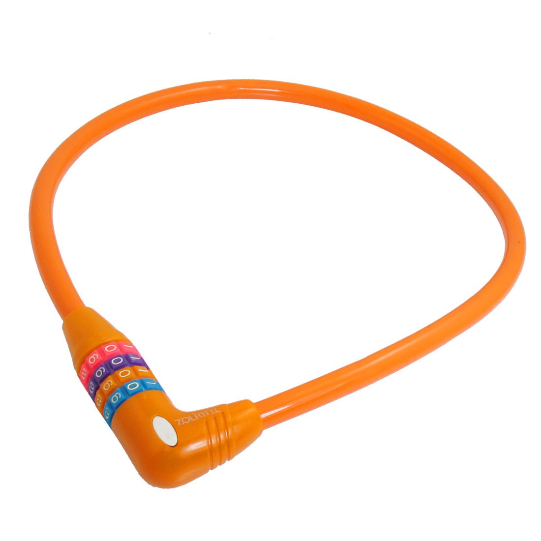 Aexit Orange Red Bike Locks Cable Shell 4-Digit Bicycle Bike Steel Coil Cable U-Locks Combination Lock