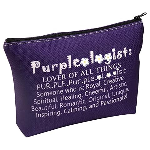Purple Zipper Pouch Purple Background Makeup Bag Lover of All Things Purple Gift Purple Designed Cosmetic Bag for Purple Lovers Cover