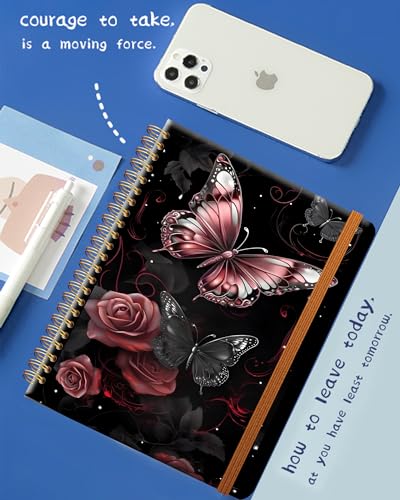 Carnet d'écriture à spirales A5 ligné avec couverture rigide