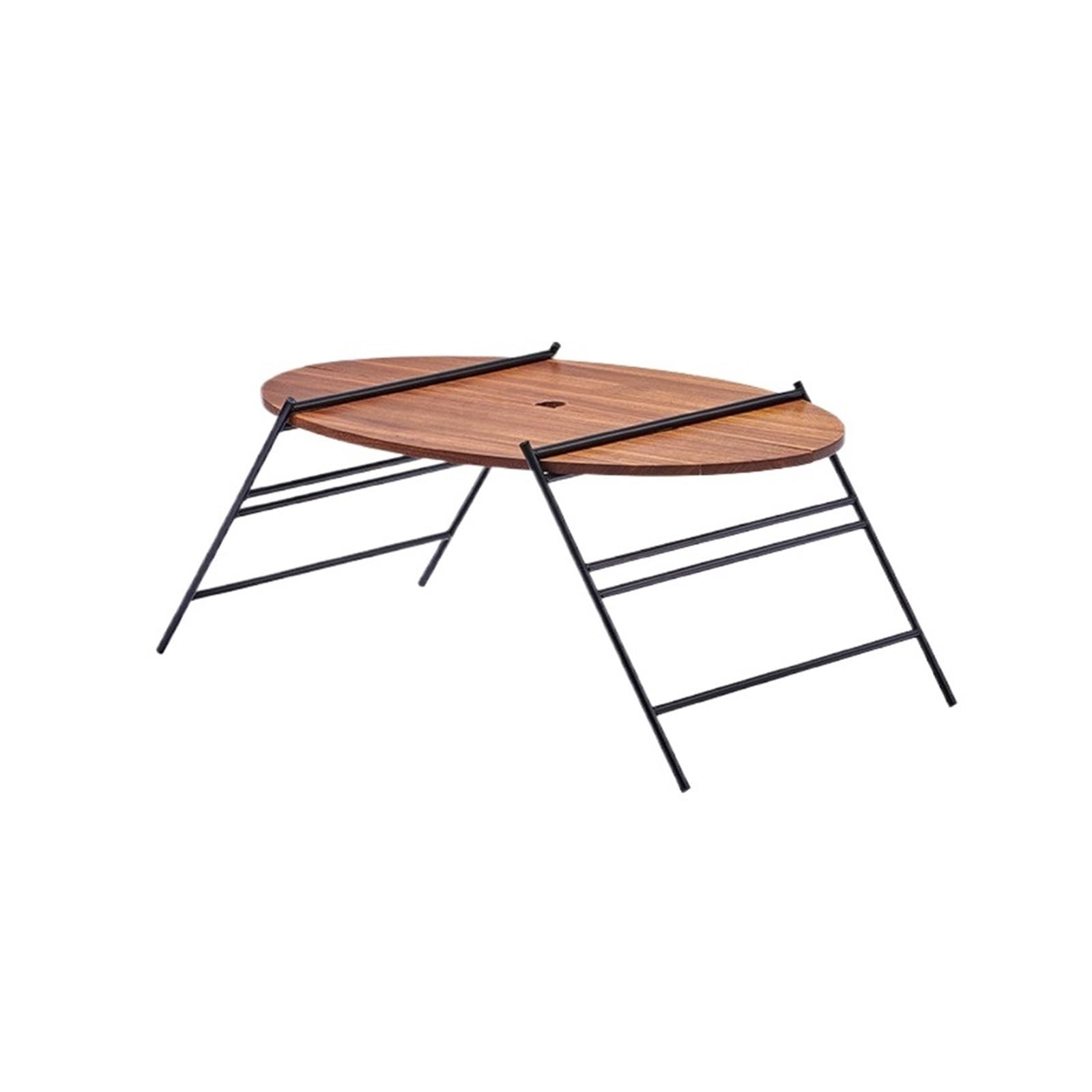 Table extérieure réglable pour camping en bois de teck qui résout le sol instable