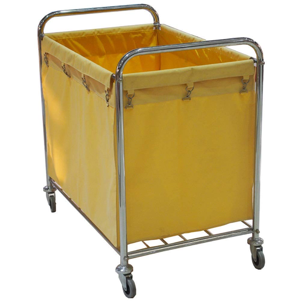 Carrito rodante azul versátil para hotel, carrito de clasificación de lavandería, carrito de servicio con asa, carrito de rueda de club para vestíbulo, servicio de habitación, bandeja extraíble y