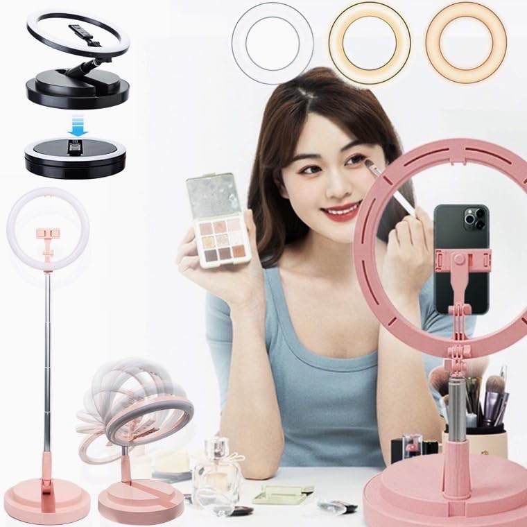 LEDリングライト ロングスタンド スマホスタンド (リモコン付き) ⑥