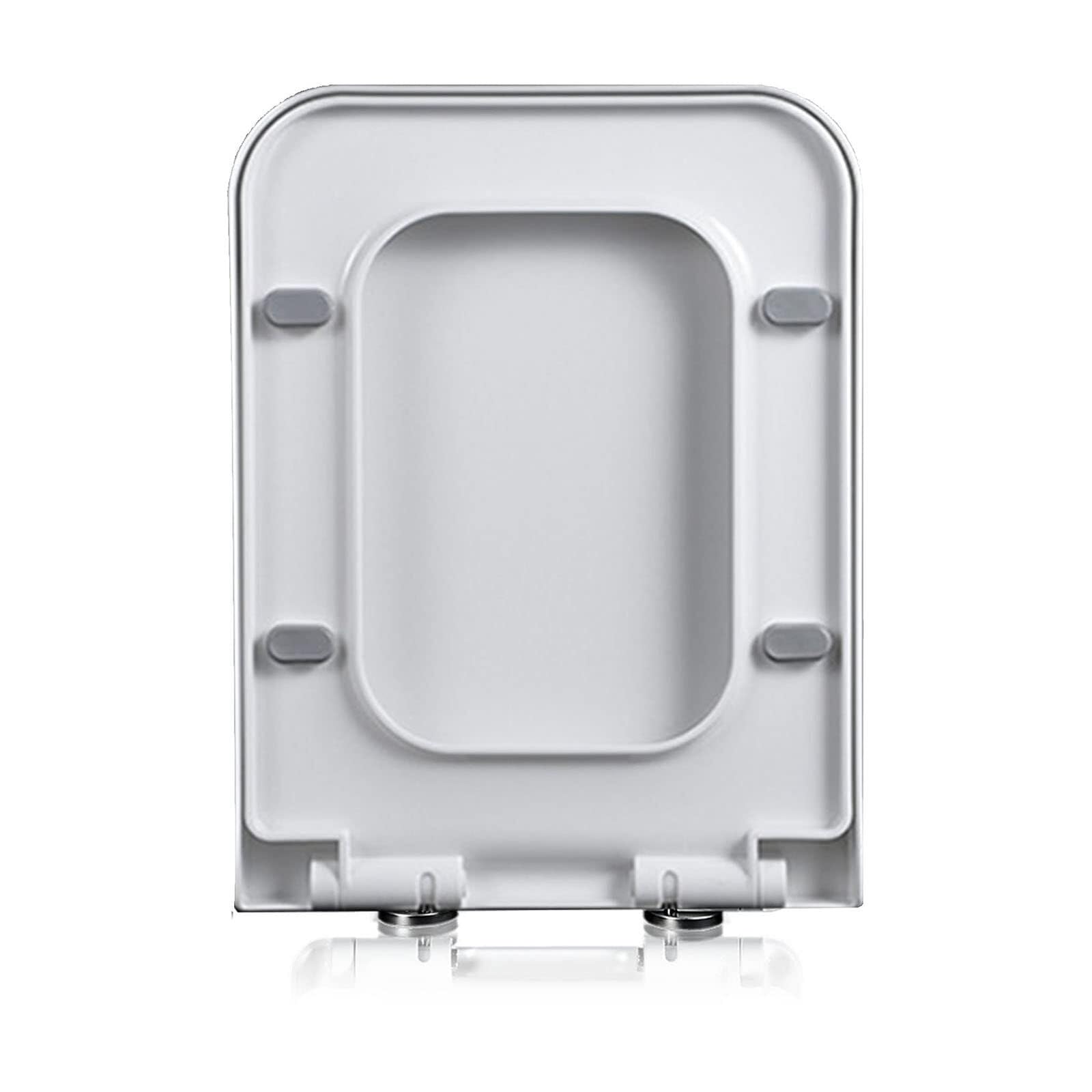 Dxpsxjl One Color Soft Close Quick Release Square White Toilet Seat, 360 Adjustable Hinges, 3647Cm Standard Size Bidet Compatible, Close, Toilet, Seat, Square, White, Release, Quick, Soft