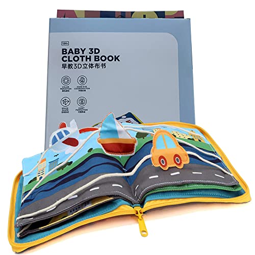 Image of Felt Quiet Books - 9 Kinds Vehicle Identify Skill Boys and Girls, Ultra Soft Baby Book Touch and Feel Cloth Book, 3D Books Fabric Activity for Babies /Toddlers, Learning to Sensory Book、Busy Book